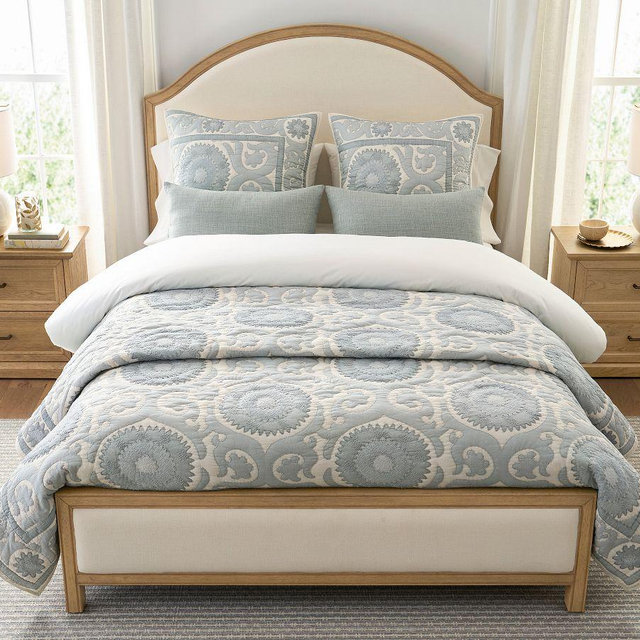 Alanya Suzani Quilt, Chambray, King/Cal. King