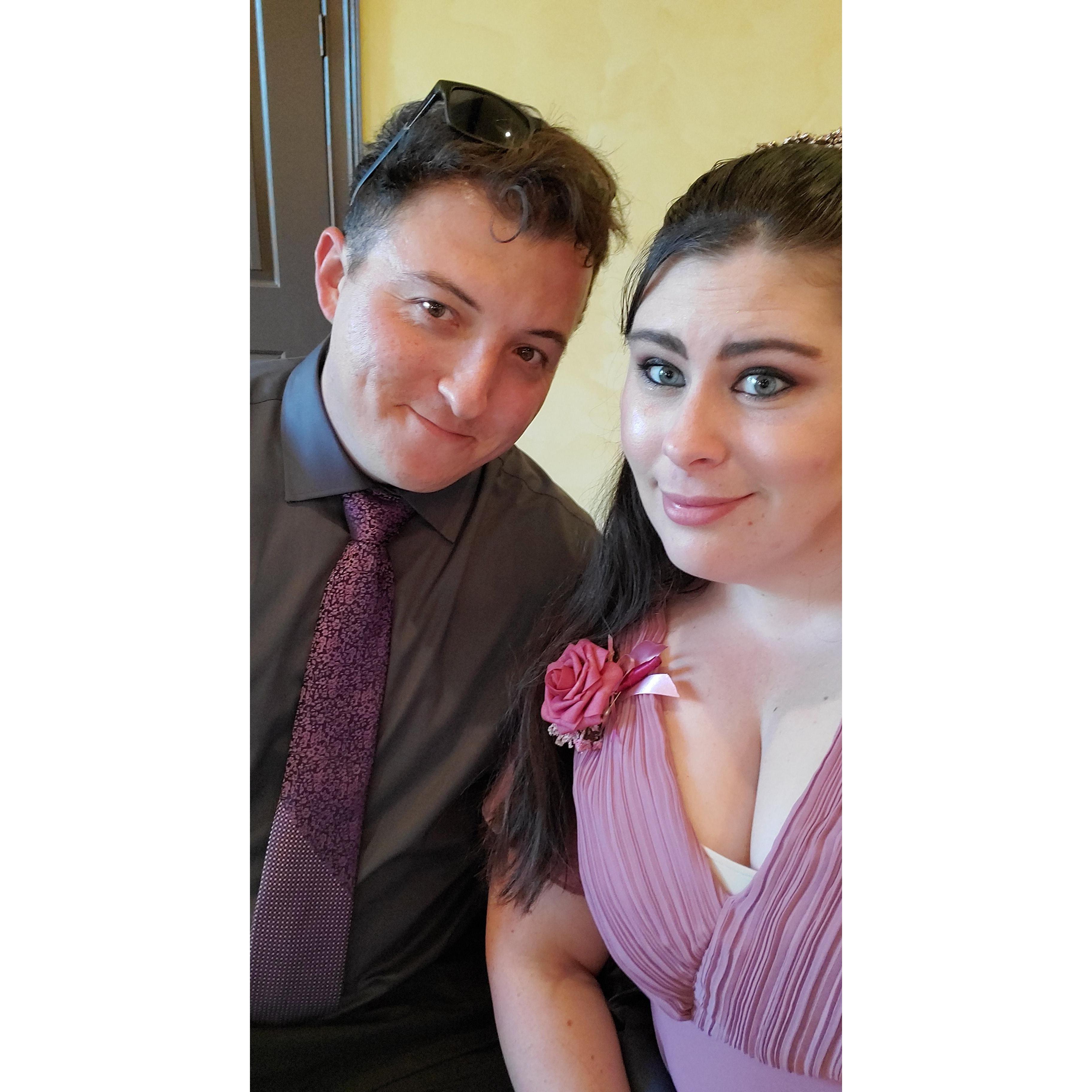 We clean up nicely for friends wedding in North Carolina