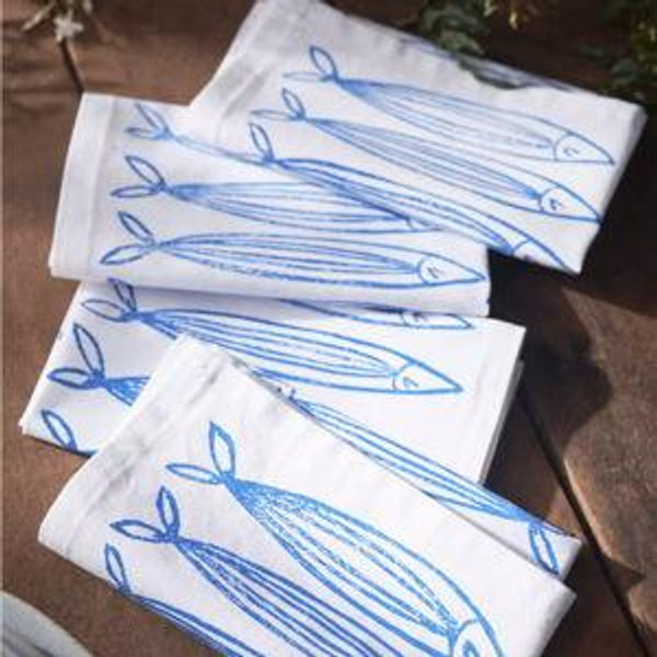 Julie Peach Sardine Napkins, Set of 4