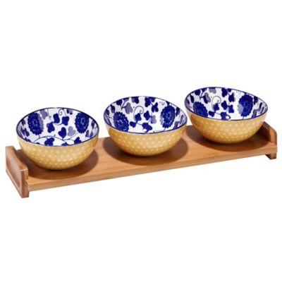 Certified International Chelsea Mix and Match Poppy 4-Piece Serving Set
