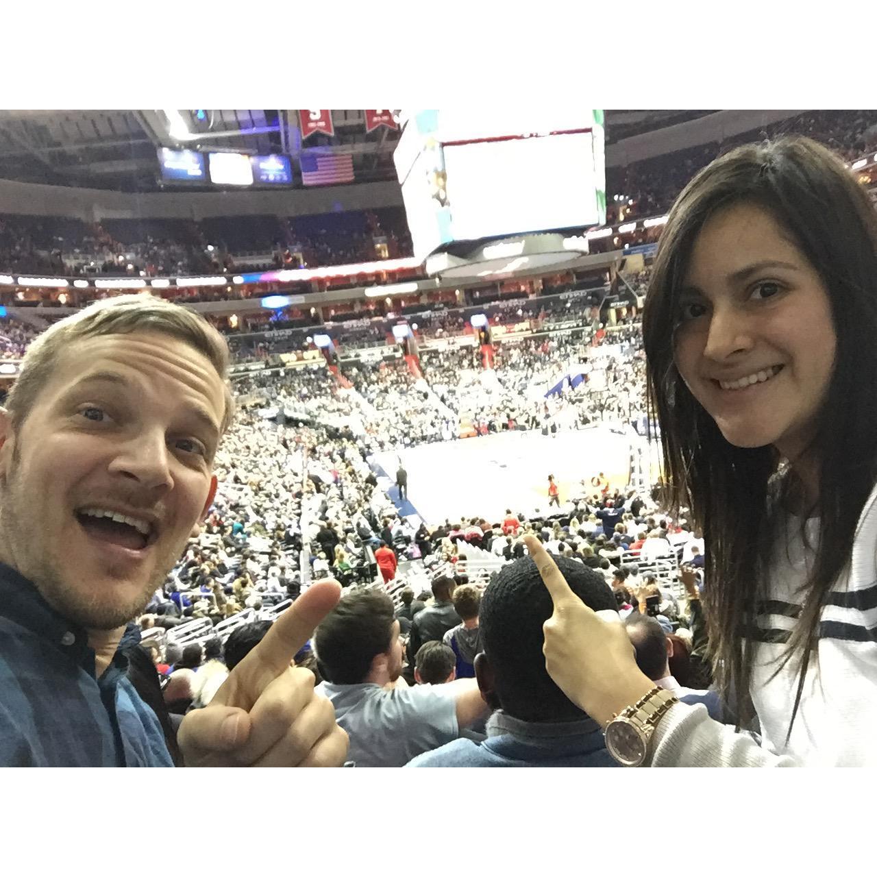 Gabe and Juliet shoot hoops with the Wizards in DC