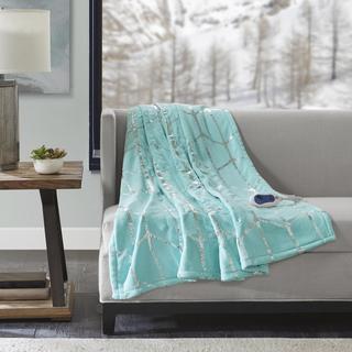 Raina Metallic Print Heated Throw