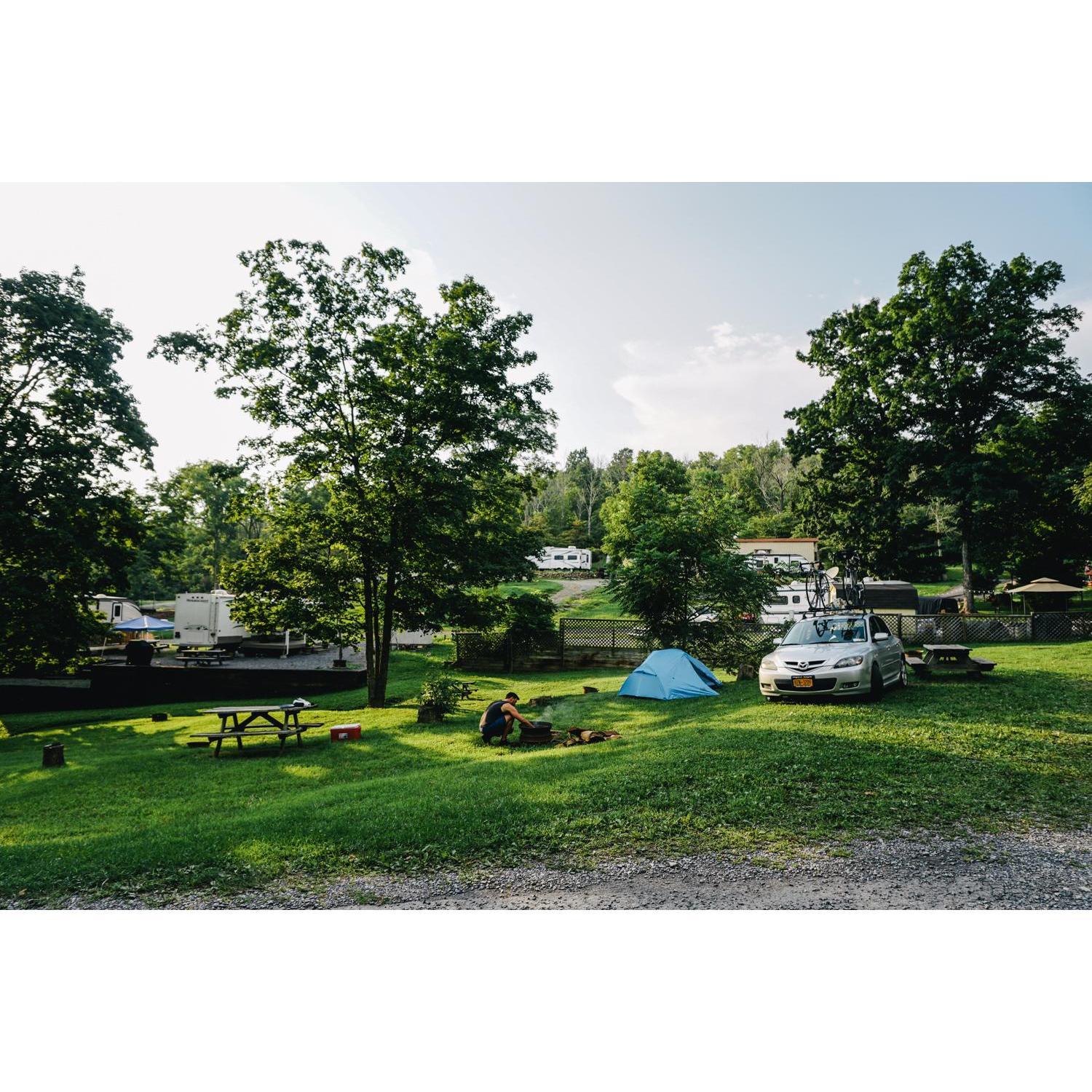 Minnesota. Not thrilled about our first campsite aka resident trailer neighborhood.