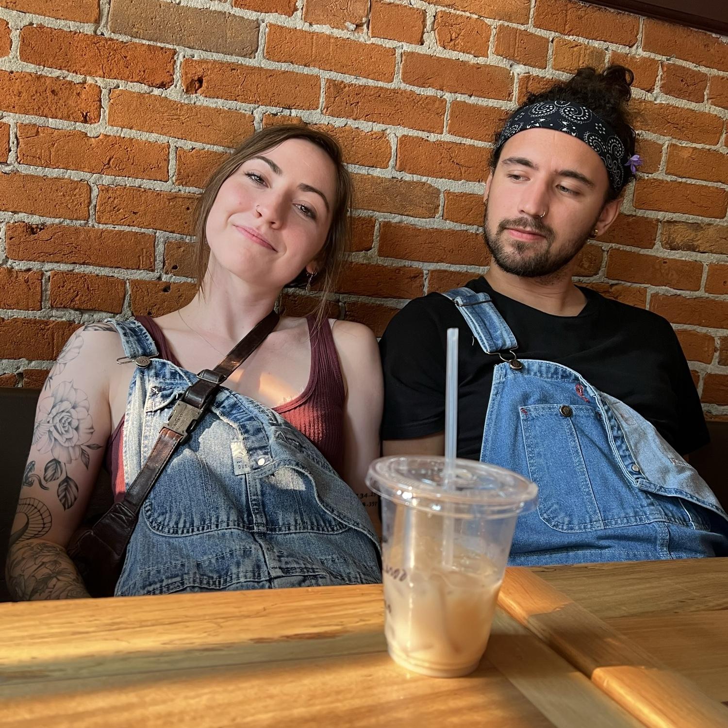 One week before we became official. Went on a day trip to the coast with friends and pulled up in matching outfits on accident. You could say it was meant to be.