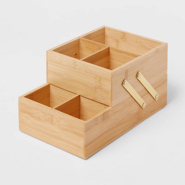 10" x 6" x 5" Hinged Bamboo Countertop Organizer - Brightroom™