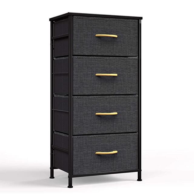 ROMOON 4 Drawer Fabric Dresser Storage Tower, Organizer Unit for Bedroom, Closet, Entryway, Hallway, Nursery Room - Dark Indigo