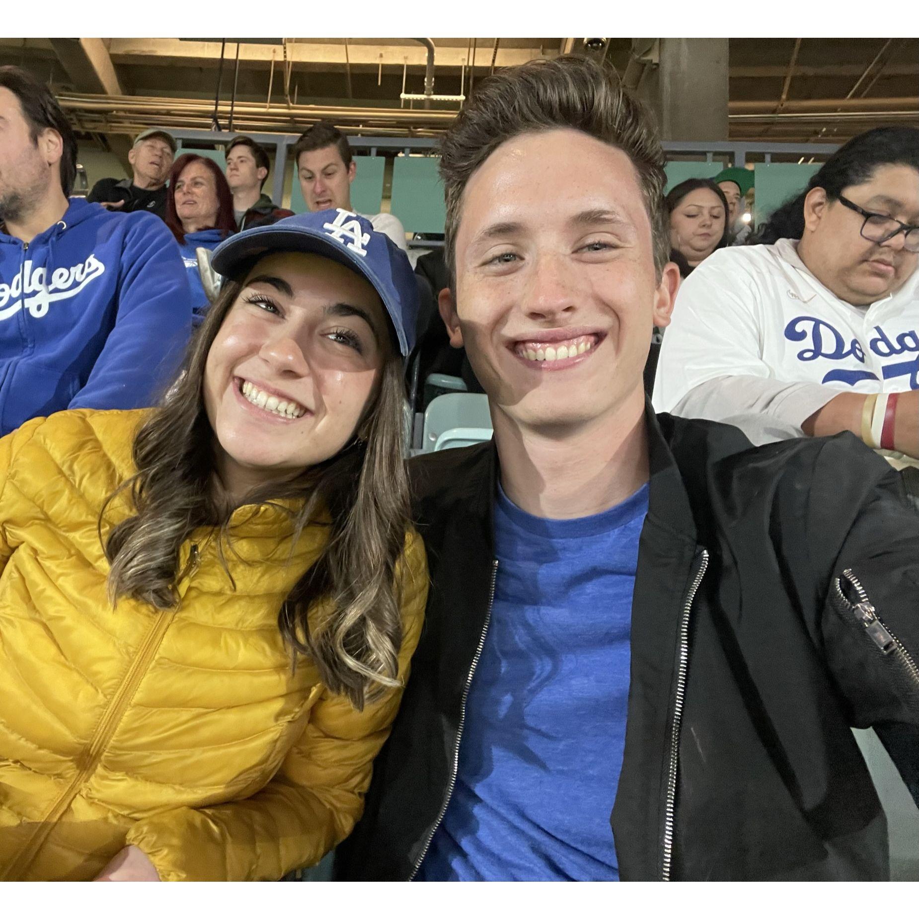 Jacob's first Dodger game with the Narula family! Do you think Adeline can ever convert him?