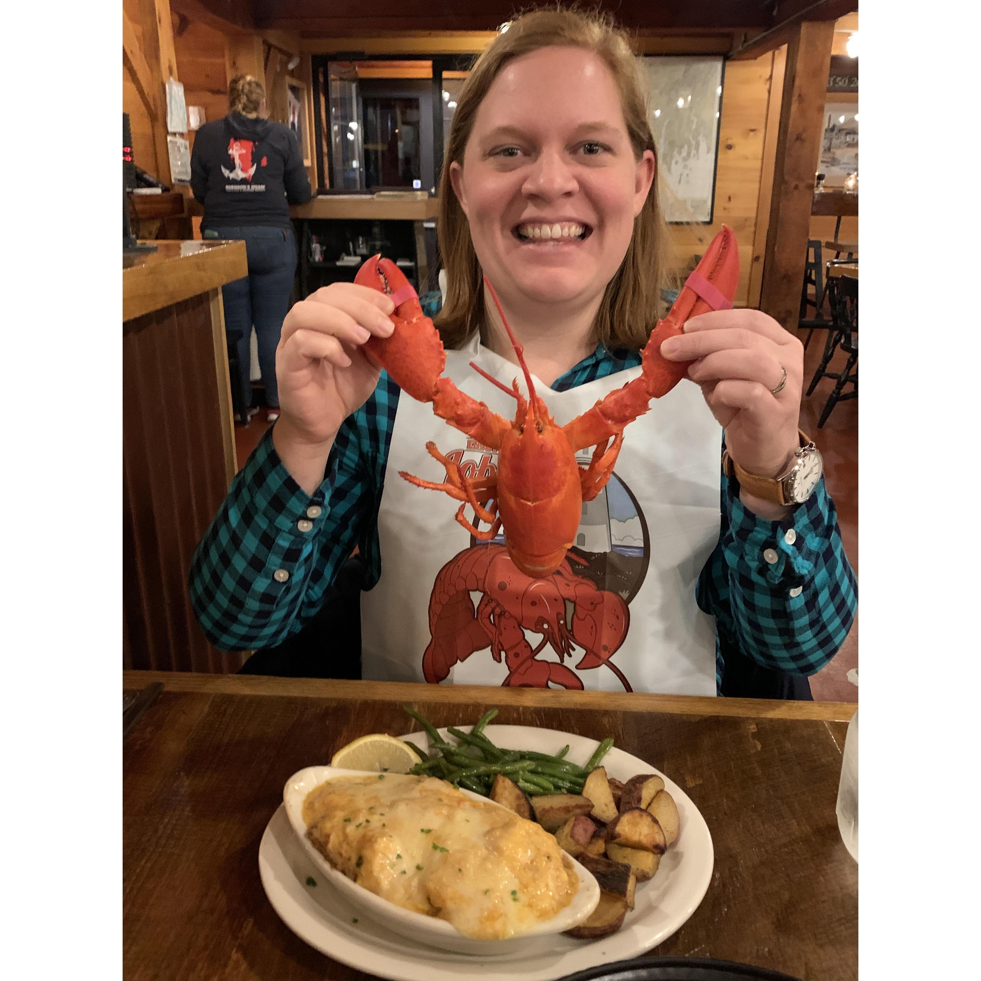 eating our weight in lobster in Maine 2019