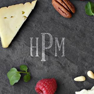 Traditional Round Slate Cheese Board - Personalized