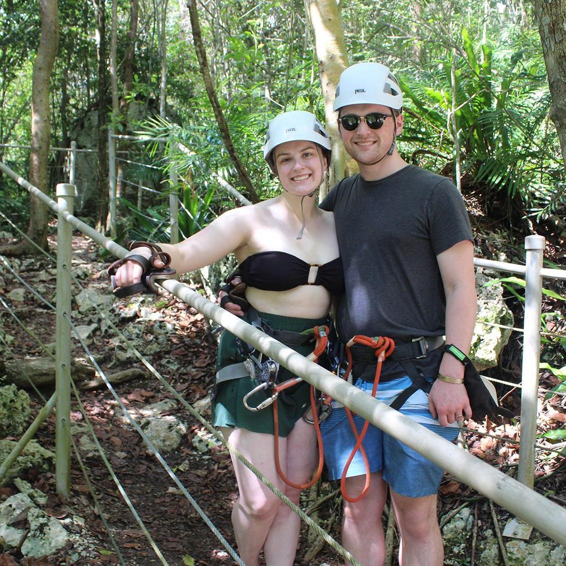 Ziplining on our Honeymoon in Punta Cana, Mexico, June 2021