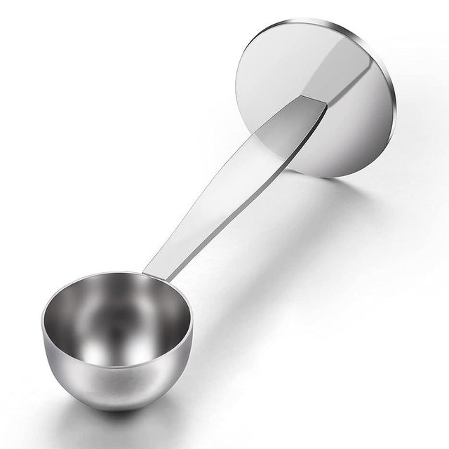 WILLIZTER Two-in-One Stainless Steel Coffee Scoop Tamping Dual-Purpose Coffee Spoon Powder Hammer Tamper Multi Function Spoon Holder Coffee Tools for Measuring and Tamping
