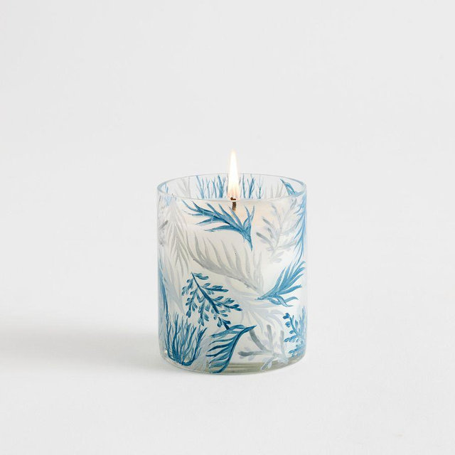 Hand Painted Homescent Candle – Blue Coastal – Votive