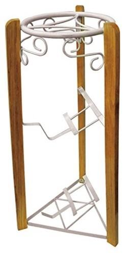 35'' White 3 Stage Metal and Wood Stand