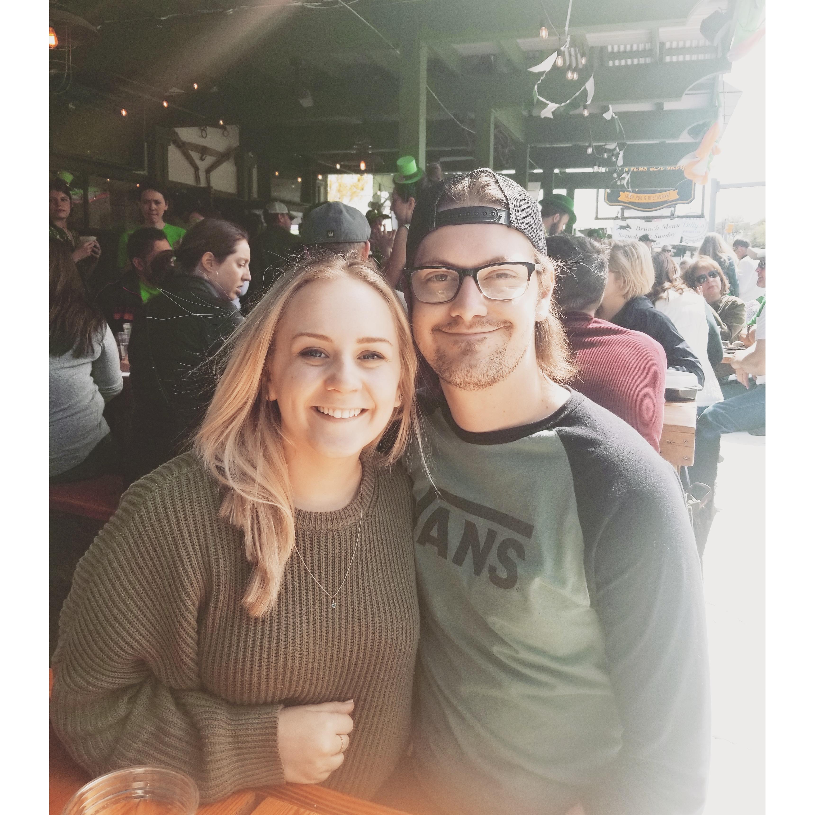 Our second St. Paddy's Day at our favorite (since closed) bar Darcy's Donkey.