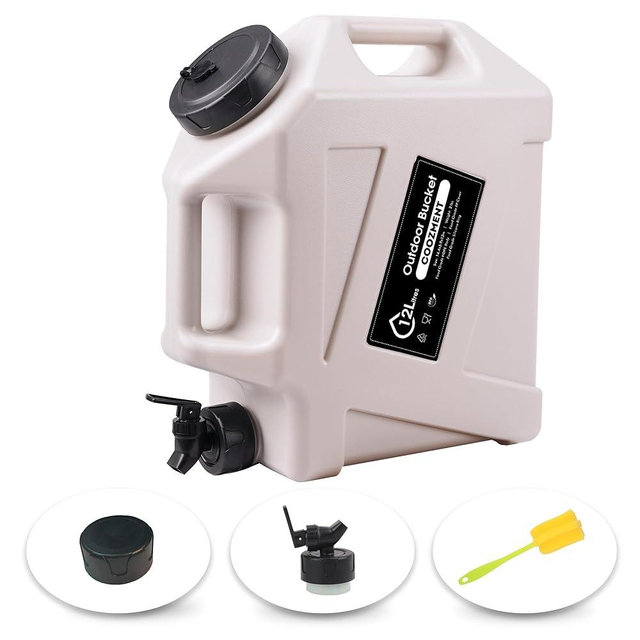 COOZMENT 3.2 Gallon/5 Gallon Water Containers with Spigot, BPA Free Water Jug, Military Green Water Tank, Multifunction Water Storage Containers for Camping Outdoor Hiking,Emergency Stroage