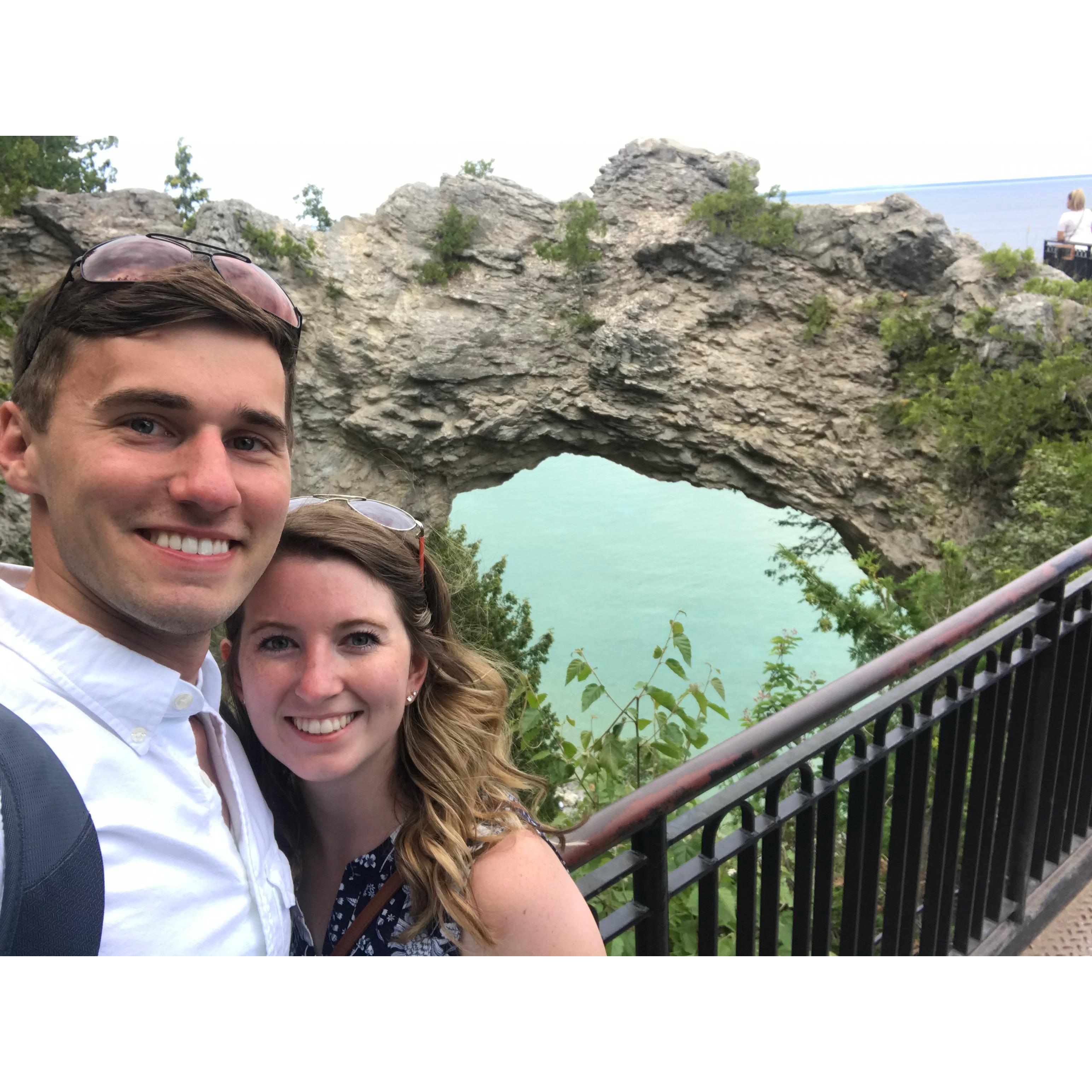 This picture was taken a few hours before Evan proposed on Mackinac Island, MI