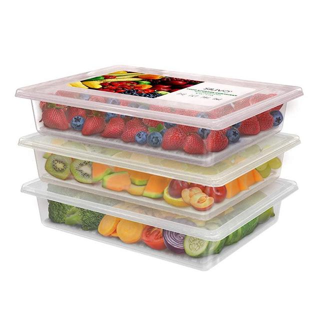 SILIVO Produce Saver Containers for Refrigerator (6 Pack) - 1.5L Fruit  Storage Containers for Fridge, Vegetable Storage Containers with Drain Tray