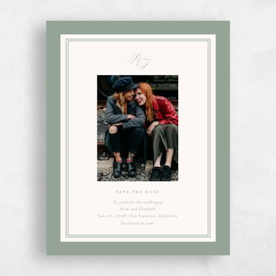Sage, Green Wedding Save the Date - Topaz Photo