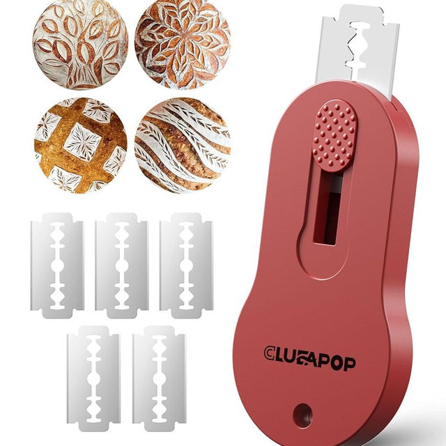 CLUEAPOP Bread Lame, Magnetic Storage Sourdough Scoring Tool With 5 Individual Blades For Artisan Bread, Essential Sourdough Baking Supplies, Scoring Knife for Bread Baking