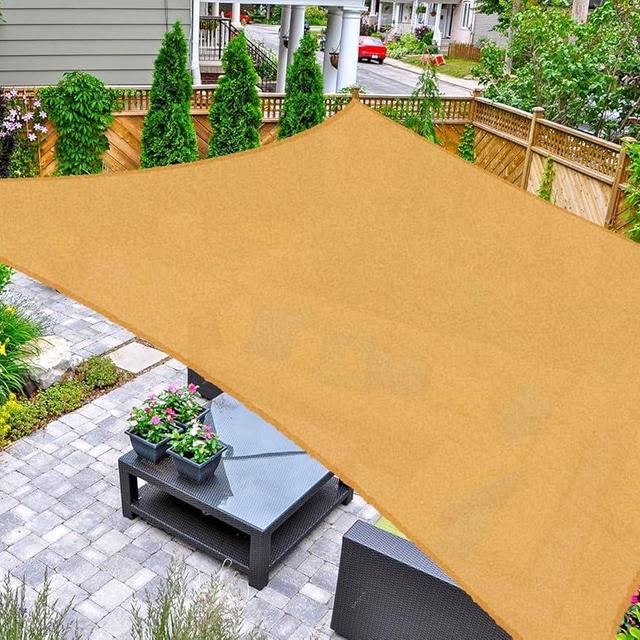 AsterOutdoor Sun Shade Sail Rectangle 8' x 12' UV Block Canopy for Patio Backyard Lawn Garden Outdoor Activities, Sand