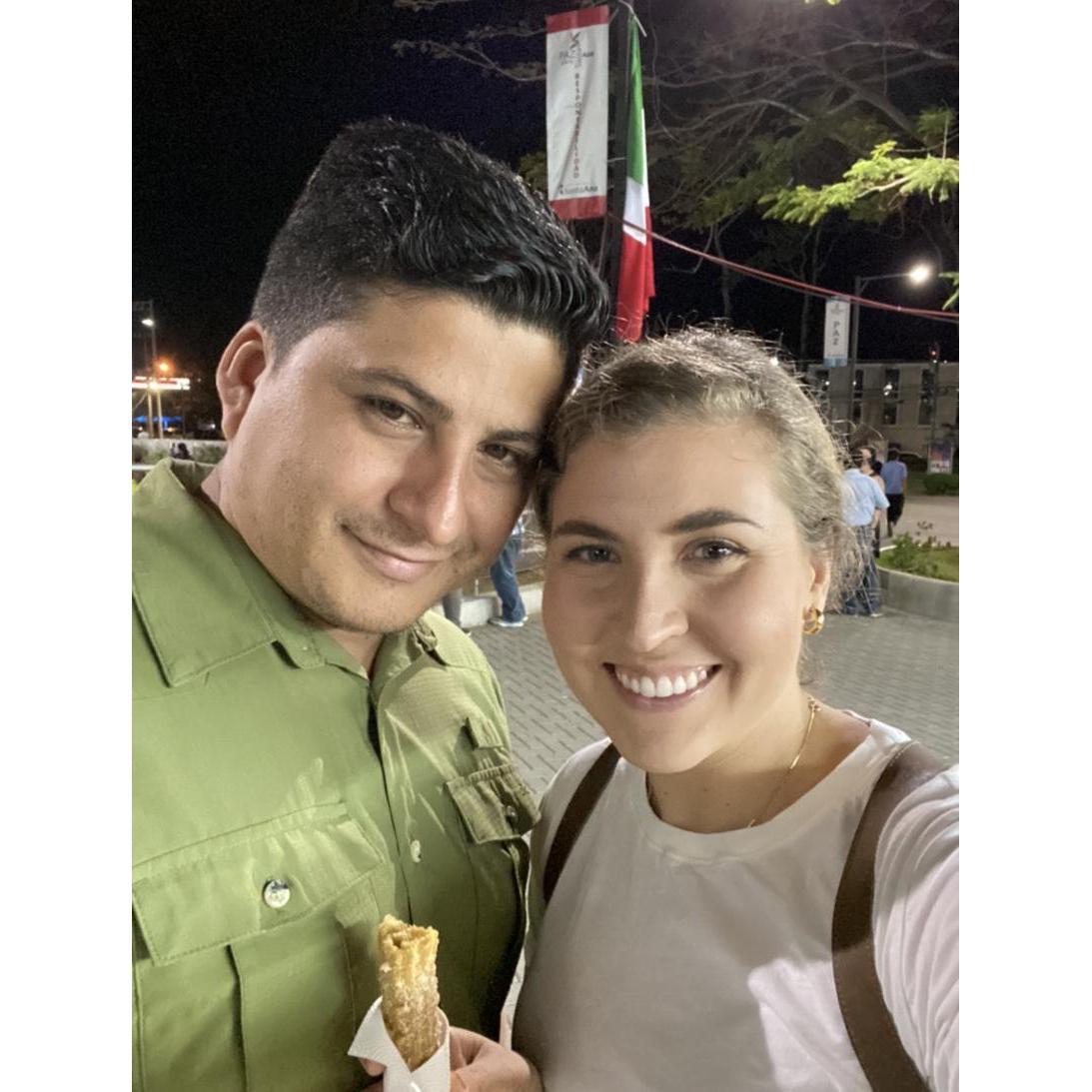 Our last picture in February 2020 before 13 verrrry long months apart.