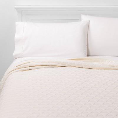 Full/Queen Triangle Stitched Jersey Quilt Cream - Project 62&#8482; + Nate Berkus&#8482;