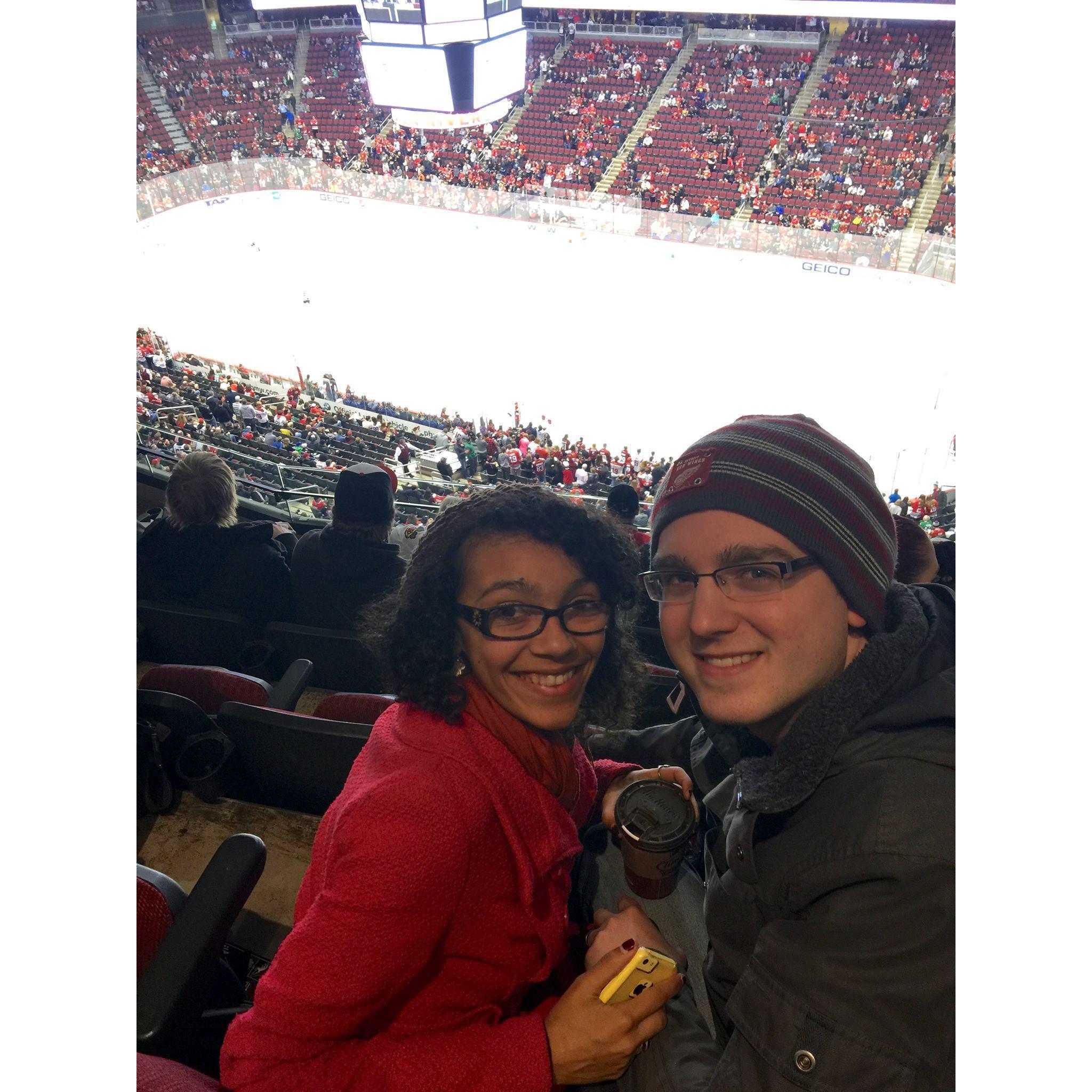 Tori's first NHL hockey game with Kirk's mom in Arizona! Coyotes vs. Blackhawks!