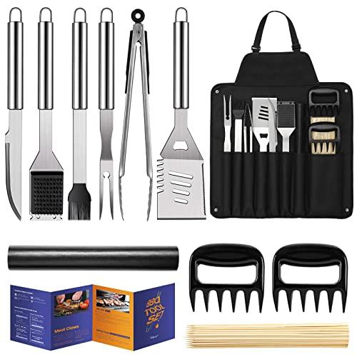Veken BBQ Grill Accessories, Grill Utensils Set, 16 Inches Stainless Steel BBQ Tools Set for Men & Women Grilling Accessories with Storage Apron Gift Kit for Camping Backyard Barbecue