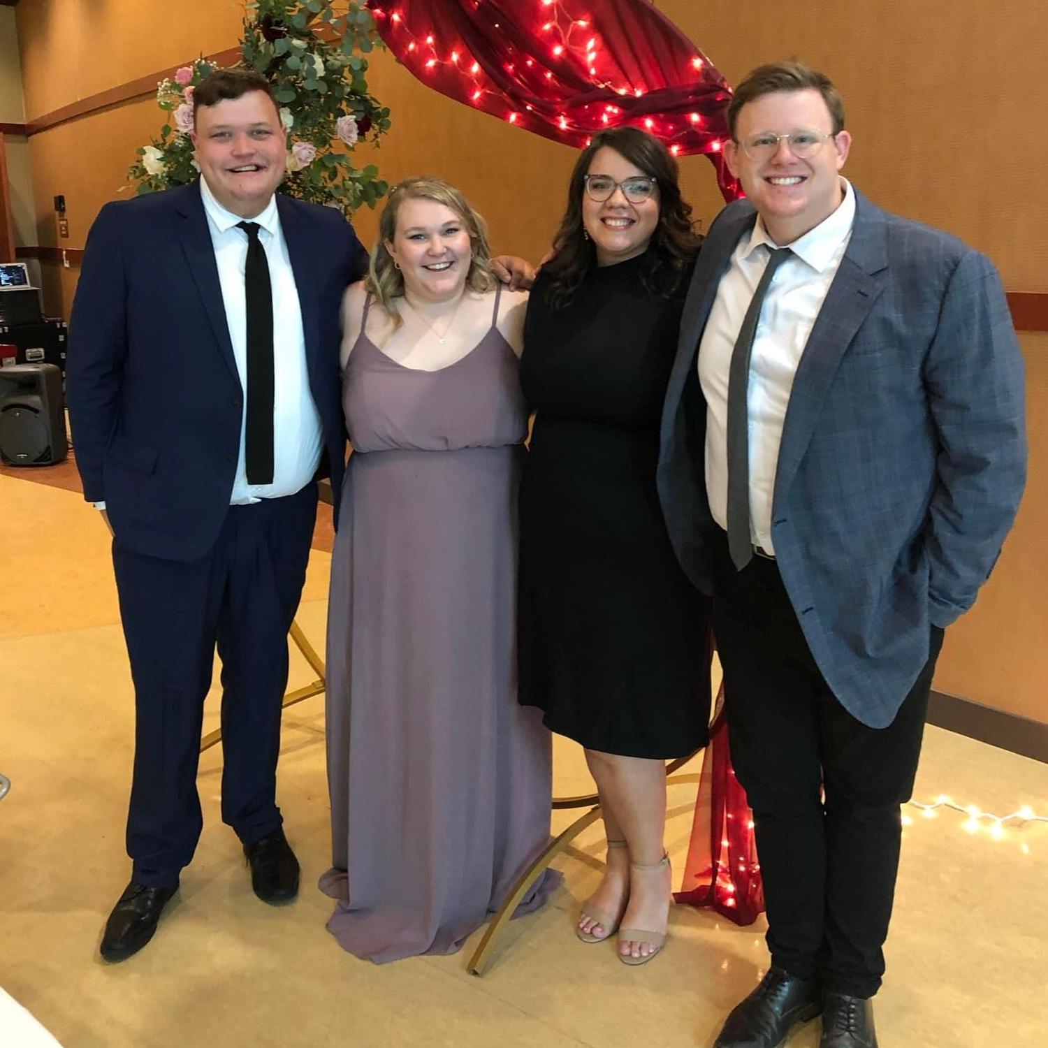 Fun with friends at other weddings.