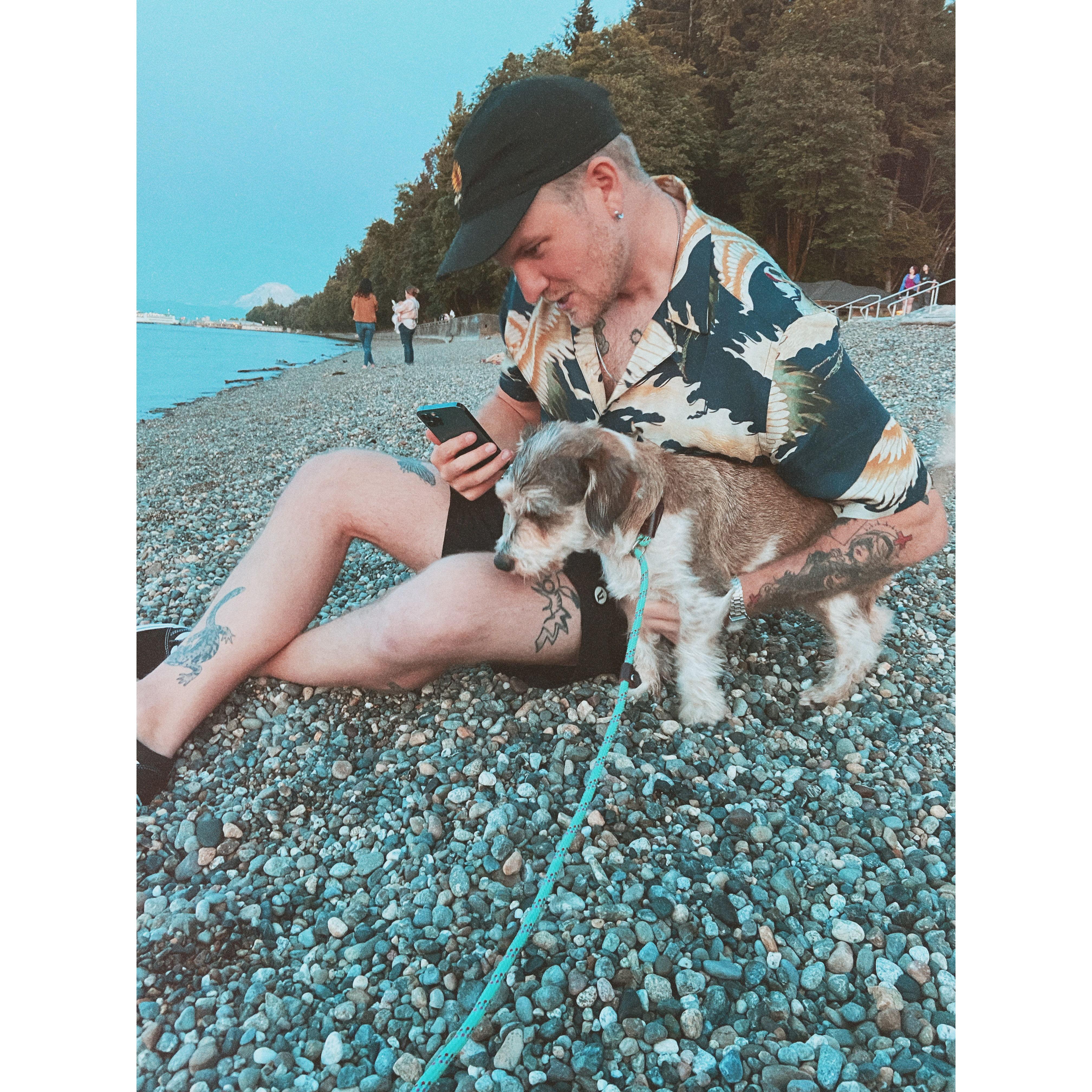 In the early days of dating, we spent most of our dates sitting and talking and rock throwing at Owen Beach in Tacoma.