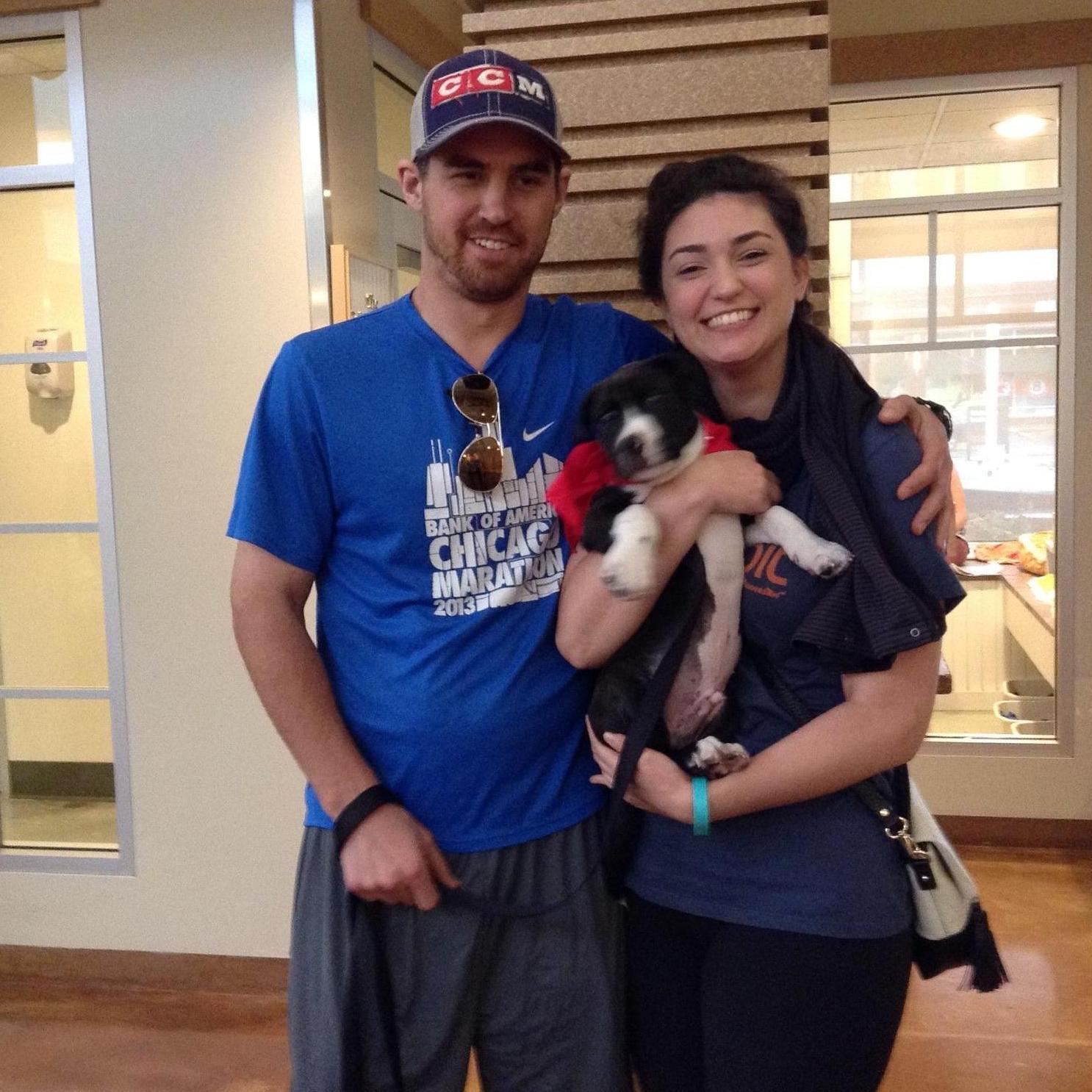 The day we adopted Diggy Royce-Wilson from PAWS in Chicago.