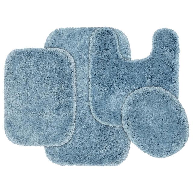 4pc Finest Luxury Ultra Plush Washable Bath Rug Set Basin Blue - Garland Rug