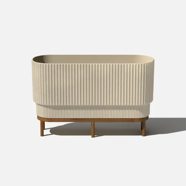 Veradek Demi Series Raised 30" Long Plastic-Stone Planter -