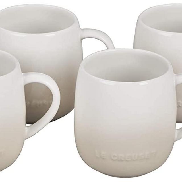 Le Creuset Stoneware Set of 4 Heritage Mugs, 13 oz. each, Meringue