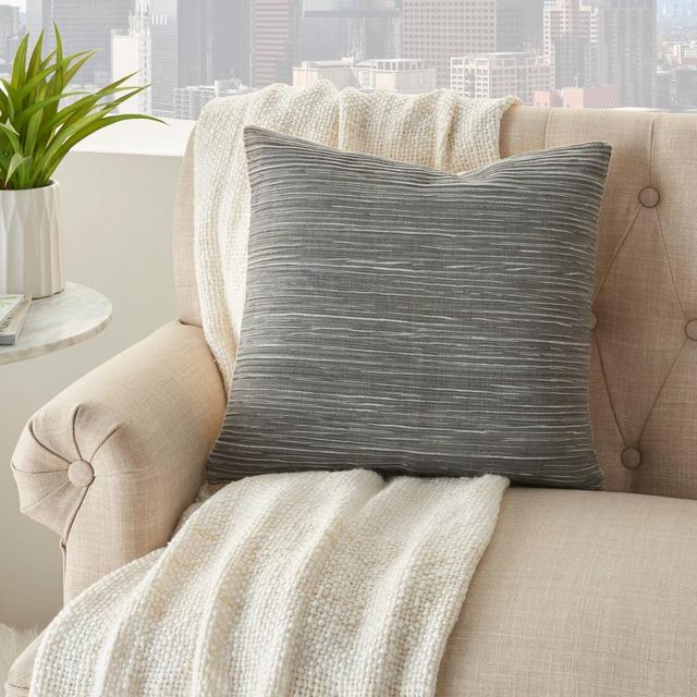18"x18" Life Styles Textured Lines Throw Pillow Gray - Mina Victory