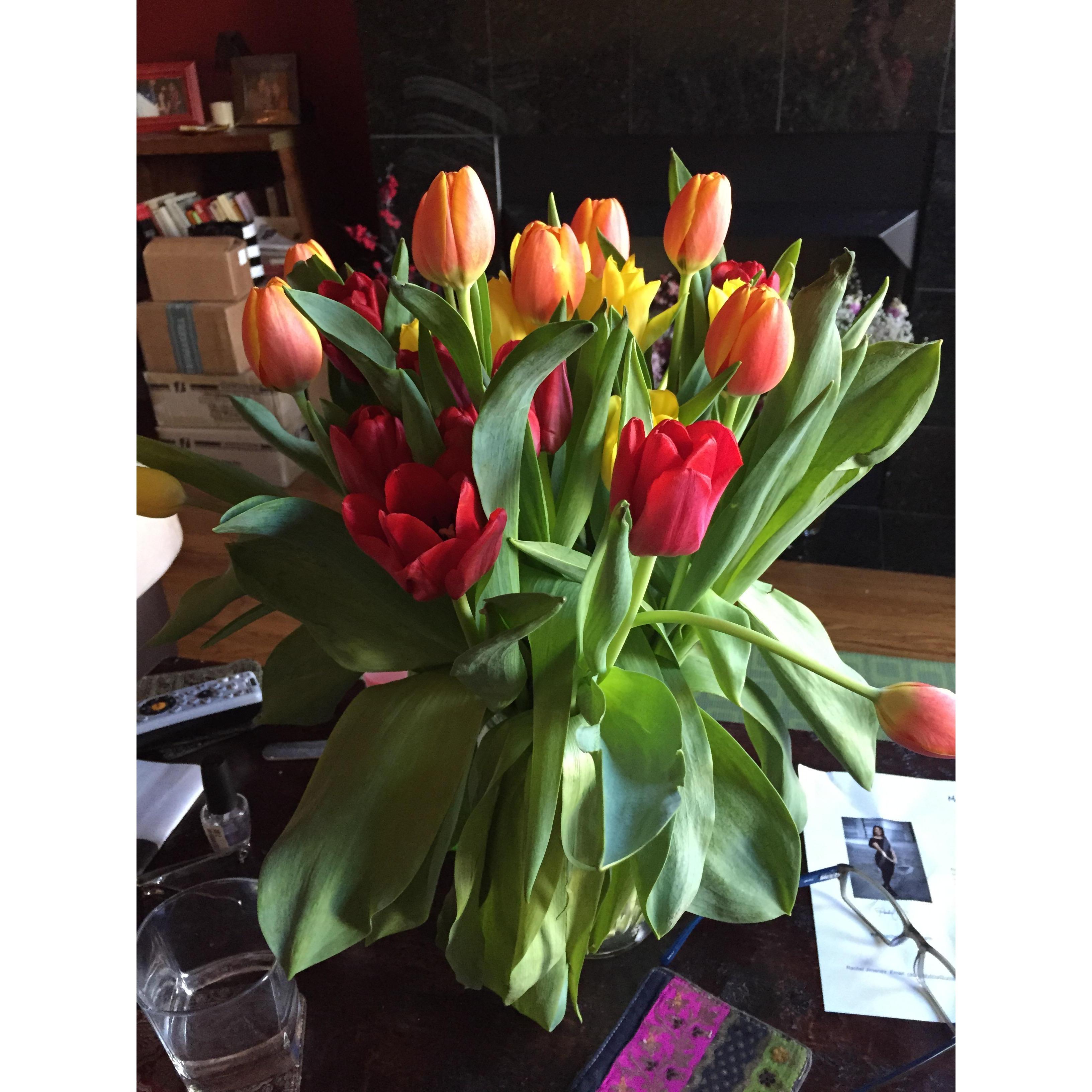 Flowers were delivered weekly during 2015! :)