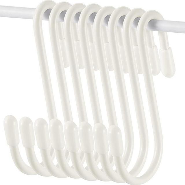 36 Pieces S Shaped Hooks Hanging Heavy Duty S Hooks Hanger for Kitchen, Bathroom, Bedroom, Office, Pan, Coat, Bag, Plants (Beige,2.4 Inch)