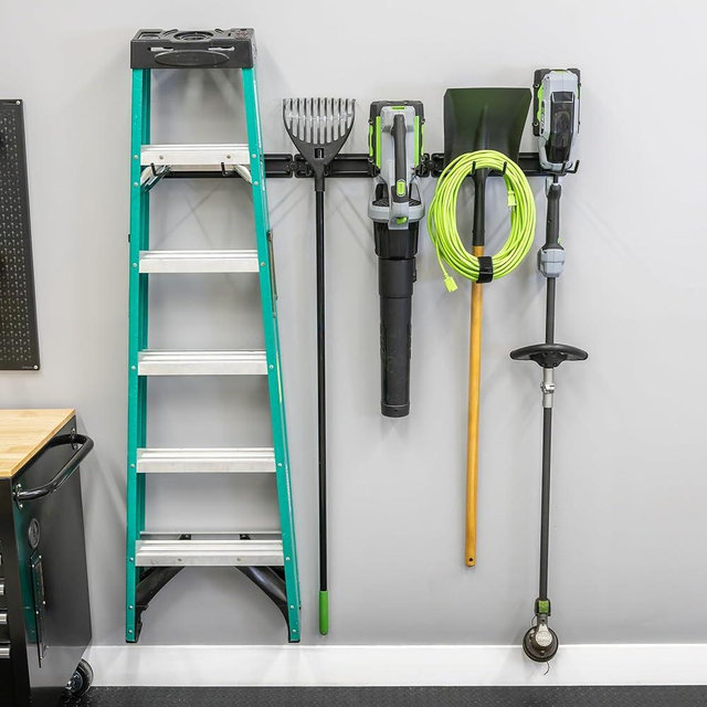 StoreYourBoard BLAT Tool Modular Garage Tool Organizer Wall Mount, Adjustable Yard Tool Storage Rack, Heavy Duty Steel Wall Mounted Rack Holds 450 lbs, 48" x 12" x 3"