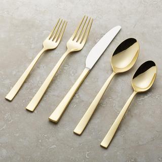 Ellenore Gold 5-Piece Flatware Set, Set of 4