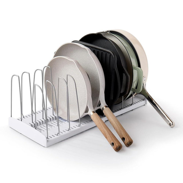YouCopia Cookware Rack Organizing Heros, Speckled White