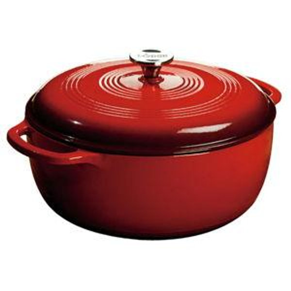 7.5 Quart Red Essential Enamel Cast Iron Dutch Oven
