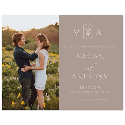 Rich Taupe, Brown Wedding Digital Save the Date - Eldridge Photo