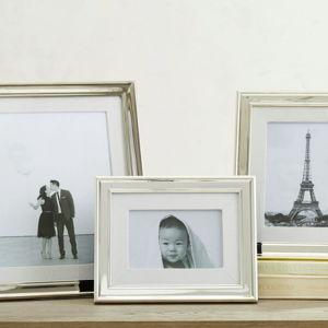 Crate & Barrel Silver-Plated Grosgrain Ribbon Mat Frames (Set of 3, 8"x10")