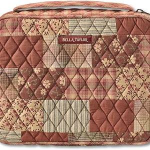 Bella Taylor Quilted Bible Cover for Women - Large Study Bible Case - Burgundy Patch