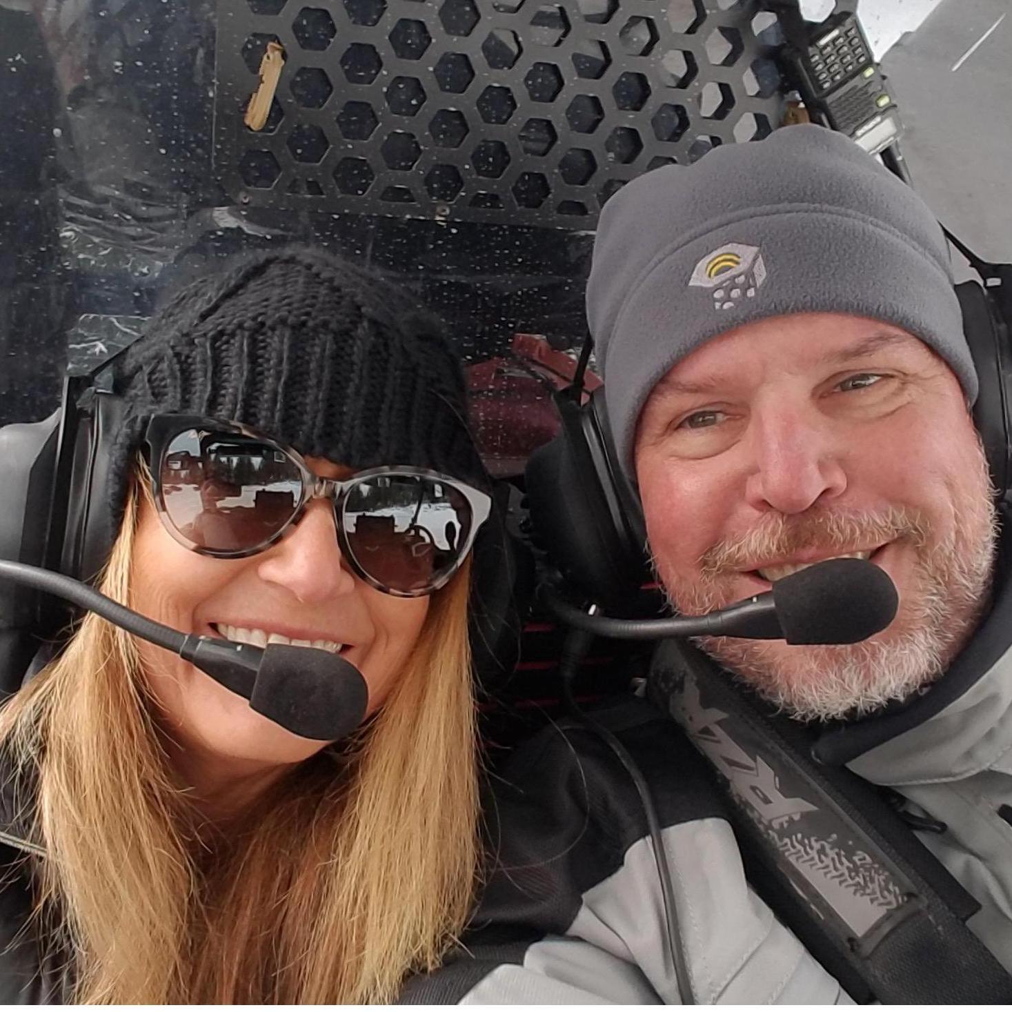 On one of our winter rides in the Rzr.