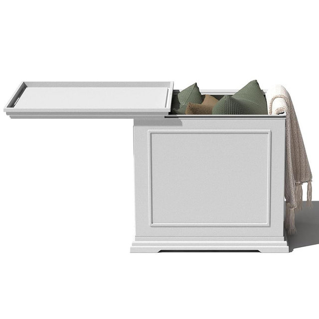 Veradek Brixton Tray Table - 2-in-1 Outdoor Side Table with Storage and Tray for Patio/Porch | Durable All-Weather Resistant | Classic & Functional