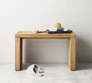 Modern Teak Shower Bench - Pottery Barn