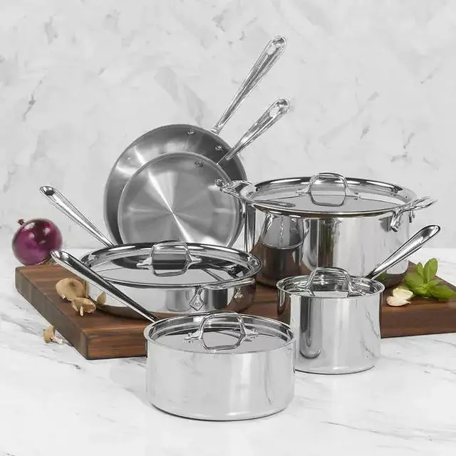 All-Clad Tri-Ply Stainless Steel 10-piece Cookware Set
