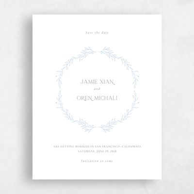 Baby Blue Wedding Save the Date - Kently Portrait