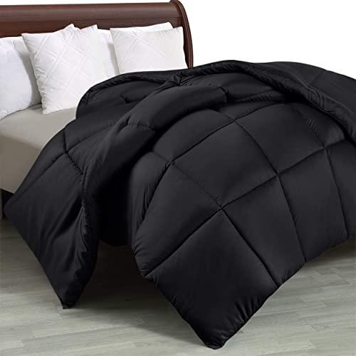 Utopia Bedding Comforter Duvet Insert - Quilted Comforter with Corner Tabs - Box Stitched Down Alternative Comforter (King, Black)